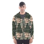 Christmas Vector Seamless Tree Pattern Men s Hooded Windbreaker