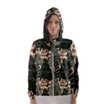 Christmas Vector Seamless Tree Pattern Women s Hooded Windbreaker