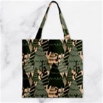 Christmas Vector Seamless Tree Pattern Zipper Grocery Tote Bag