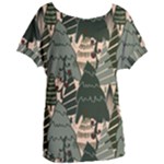 Christmas Vector Seamless Tree Pattern Women s Oversized T-Shirt