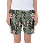 Christmas Vector Seamless Tree Pattern Women s Basketball Shorts