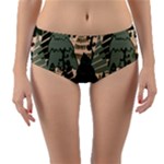 Christmas Vector Seamless Tree Pattern Reversible Mid-Waist Bikini Bottoms