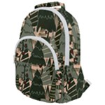 Christmas Vector Seamless Tree Pattern Rounded Multi Pocket Backpack