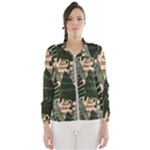 Christmas Vector Seamless Tree Pattern Women s Windbreaker