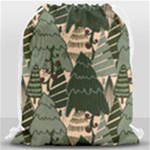 Christmas Vector Seamless Tree Pattern Drawstring Bag (Large)