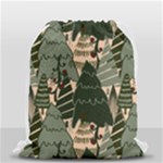 Christmas Vector Seamless Tree Pattern Drawstring Bag (Small)