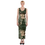 Christmas Vector Seamless Tree Pattern Fitted Maxi Dress