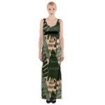 Christmas Vector Seamless Tree Pattern Thigh Split Maxi Dress