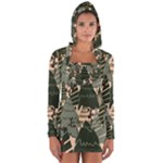Christmas Vector Seamless Tree Pattern Long Sleeve Hooded T-shirt