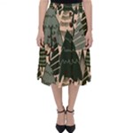 Christmas Vector Seamless Tree Pattern Classic Midi Skirt