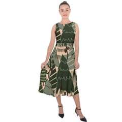 Midi Tie-Back Chiffon Dress 