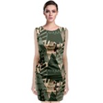 Christmas Vector Seamless Tree Pattern Classic Sleeveless Midi Dress