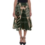 Christmas Vector Seamless Tree Pattern Perfect Length Midi Skirt