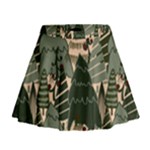 Christmas Vector Seamless Tree Pattern Mini Flare Skirt