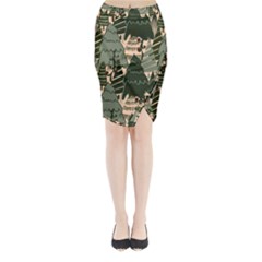 Christmas Vector Seamless Tree Pattern Midi Wrap Pencil Skirt from ArtsNow.com