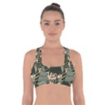 Christmas Vector Seamless Tree Pattern Cross Back Sports Bra