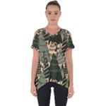 Christmas Vector Seamless Tree Pattern Cut Out Side Drop T-Shirt