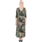 Christmas Vector Seamless Tree Pattern Quarter Sleeve Wrap Maxi Dress