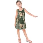 Christmas Vector Seamless Tree Pattern Kids  Sleeveless Dress