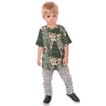 Christmas Vector Seamless Tree Pattern Kids  Raglan T-Shirt