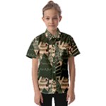 Christmas Vector Seamless Tree Pattern Kids  Short Sleeve Shirt