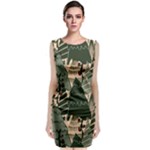 Christmas Vector Seamless Tree Pattern Sleeveless Velvet Midi Dress