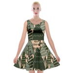 Christmas Vector Seamless Tree Pattern Velvet Skater Dress