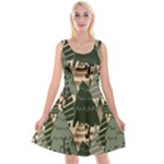 Christmas Vector Seamless Tree Pattern Reversible Velvet Sleeveless Dress