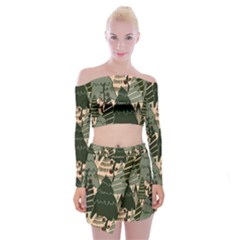 Off Shoulder Top with Mini Skirt Set 