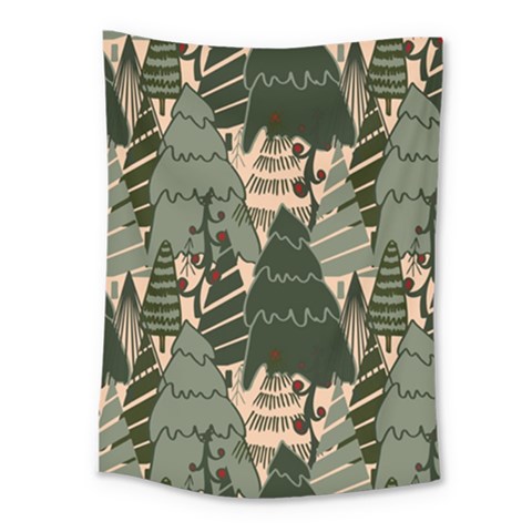 Christmas Vector Seamless Tree Pattern Medium Tapestry from ArtsNow.com