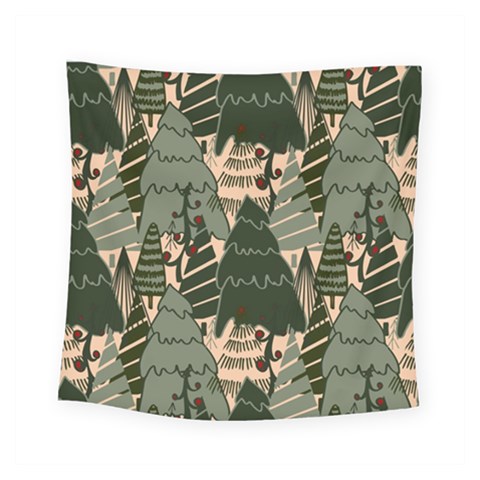 Christmas Vector Seamless Tree Pattern Square Tapestry (Small) from ArtsNow.com