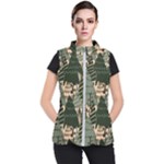 Christmas Vector Seamless Tree Pattern Women s Puffer Vest