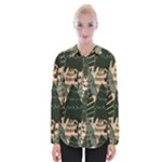 Christmas Vector Seamless Tree Pattern Womens Long Sleeve Shirt