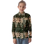 Christmas Vector Seamless Tree Pattern Kids  Long Sleeve Shirt
