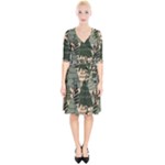 Christmas Vector Seamless Tree Pattern Wrap Up Cocktail Dress