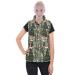 Christmas Vector Seamless Tree Pattern Women s Button Up Vest