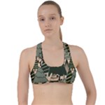 Christmas Vector Seamless Tree Pattern Criss Cross Racerback Sports Bra