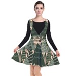 Christmas Vector Seamless Tree Pattern Plunge Pinafore Dress