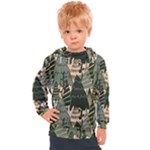 Christmas Vector Seamless Tree Pattern Kids  Hooded Pullover