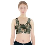 Christmas Vector Seamless Tree Pattern Sports Bra With Pocket