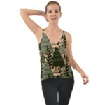 Christmas Vector Seamless Tree Pattern Chiffon Cami