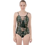 Christmas Vector Seamless Tree Pattern Cut Out Top Tankini Set