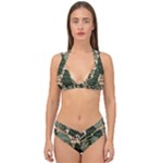 Christmas Vector Seamless Tree Pattern Double Strap Halter Bikini Set