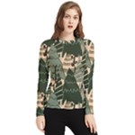 Christmas Vector Seamless Tree Pattern Women s Long Sleeve Rash Guard