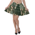 Christmas Vector Seamless Tree Pattern Velvet Skater Skirt