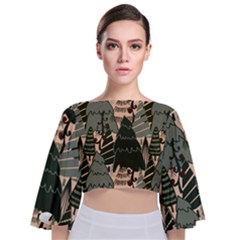 Tie Back Butterfly Sleeve Chiffon Top 