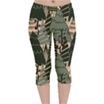 Christmas Vector Seamless Tree Pattern Velvet Capri Leggings 