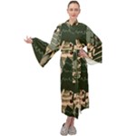 Christmas Vector Seamless Tree Pattern Maxi Velvet Kimono