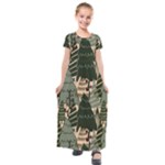 Christmas Vector Seamless Tree Pattern Kids  Short Sleeve Maxi Dress
