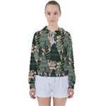 Christmas Vector Seamless Tree Pattern Women s Tie Up Sweat